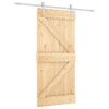 vidaXL Sliding Door Natural and White 95 x 210 cm Solid Pine Wood