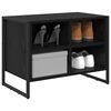 vidaXL Shoe Cabinet Black Oak 60 x 35 x 44 cm Engineered Wood