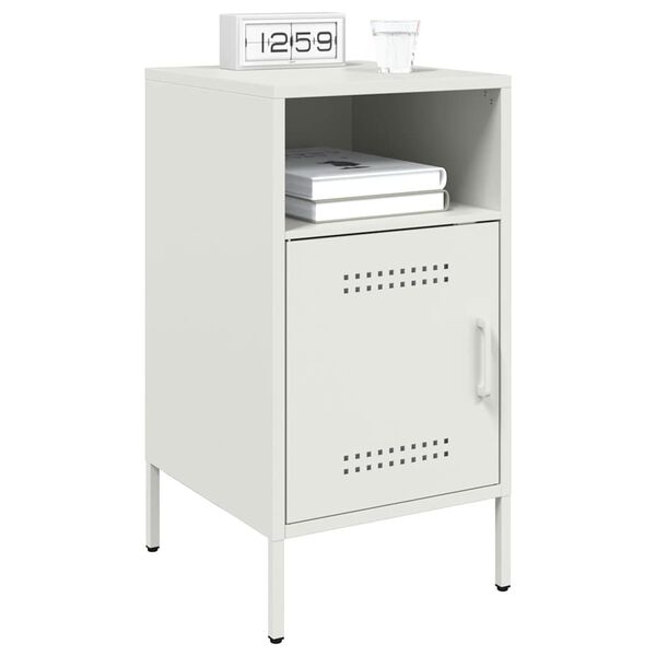 vidaXL Bedside Cabinets 2 pcs White 36x39x68 cm Steel