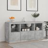 vidaXL Sideboard with LED Lights Concrete Grey 142.5x37x67 cm