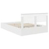 vidaXL Bed Frame with Shelf Manual White 150 x 200 cm Engineered Wood