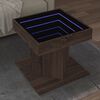 vidaXL Coffee Table with LED Brown Oak 50x50x45 cm Engineered Wood