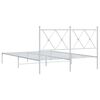 vidaXL Metal Bed Frame without Mattress with Headboard White 140x190cm