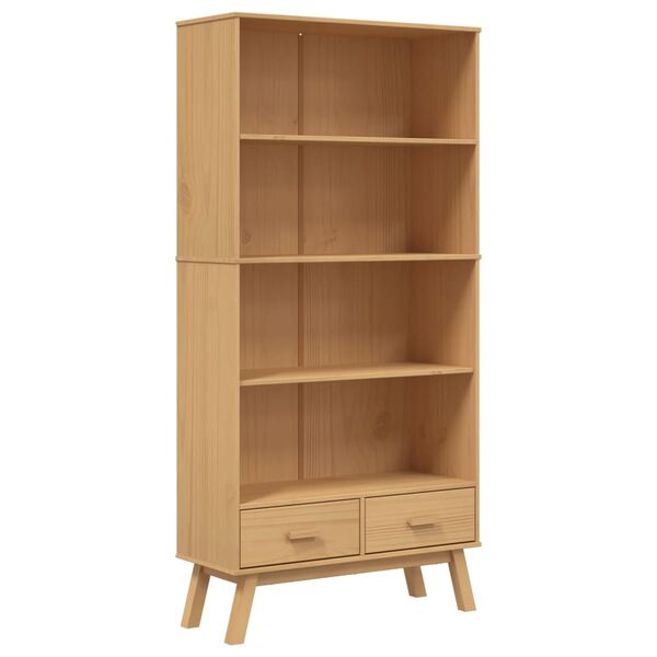 vidaXL Bookcase 4-Tier OLDEN Brown Solid Wood Pine