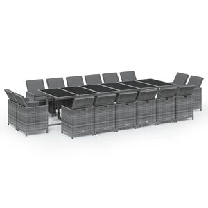 vidaXL Garden Dining Set | Grey and dark grey