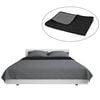 vidaXL Double-sided Quilted Bedspread 170x210 cm Grey and Black