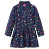 vidaXL Kids' Dress with Long Sleeves Navy 104
