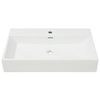 vidaXL Basin with Faucet Hole Ceramic White 76x42.5x14.5 cm