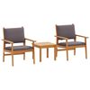 vidaXL Garden Sofa Set with Cushion 3 pcs Brown Solid Acacia wood
