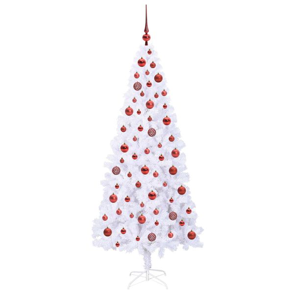 vidaXL Artificial Christmas Tree with Stand White 180 cm PVC and Steel