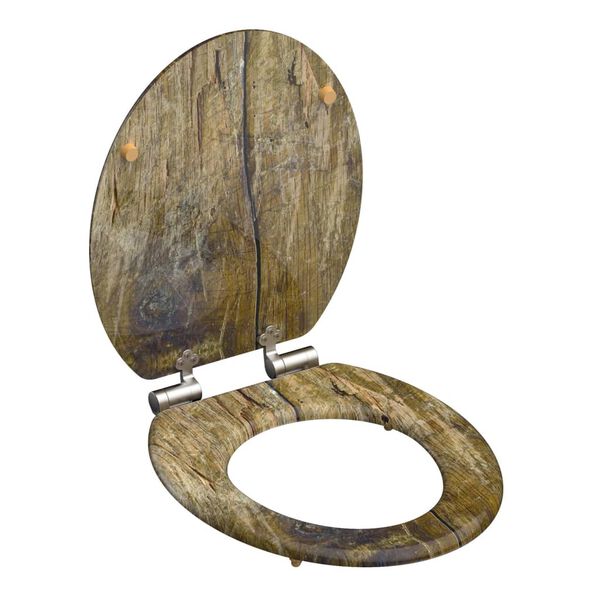 SCH&Uuml;TTE Toilet Seat Solid Wood MDF Brown