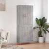 vidaXL Highboard Grey Sonoma 69.5x34x180 cm Engineered Wood