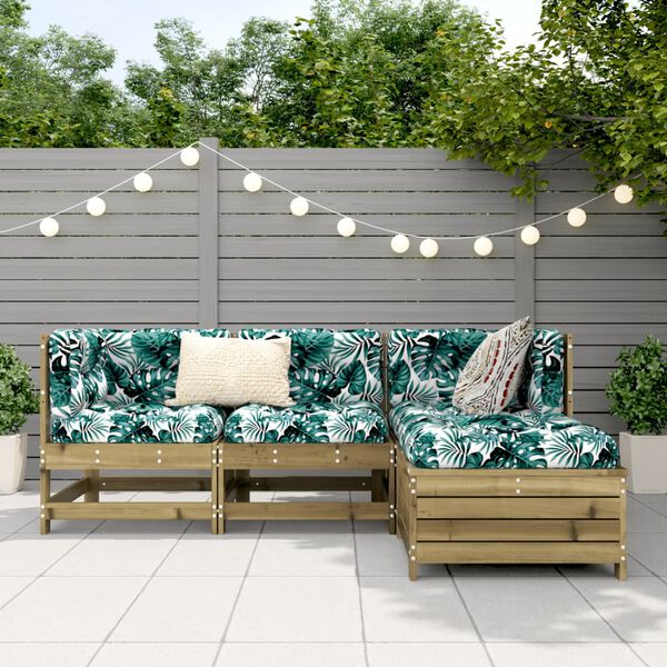 vidaXL 4 Piece Garden Sofa Set Impregnated Wood Pine