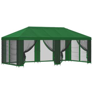 vidaXL Garden Gazebo with Sidewalls 6 x 3 m Green Polyester and Steel