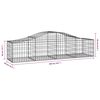 vidaXL Arched Gabion Baskets 2 pcs 200x50x40/60 cm Galvanised Iron