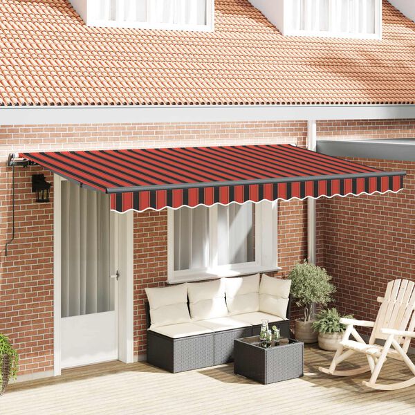 vidaXL Retractable Awning Manual Orange 400 x 200 cm Fabric