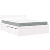vidaXL Bed with Drawers and Mattress White 160x200 cm Solid Wood Pine