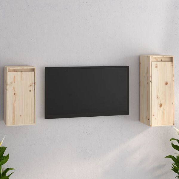 vidaXL TV Cabinets 2 pcs Solid Wood Pine