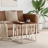 vidaXL Coffee Table Silver Stainless Steel and Solid Wood Reclaimed