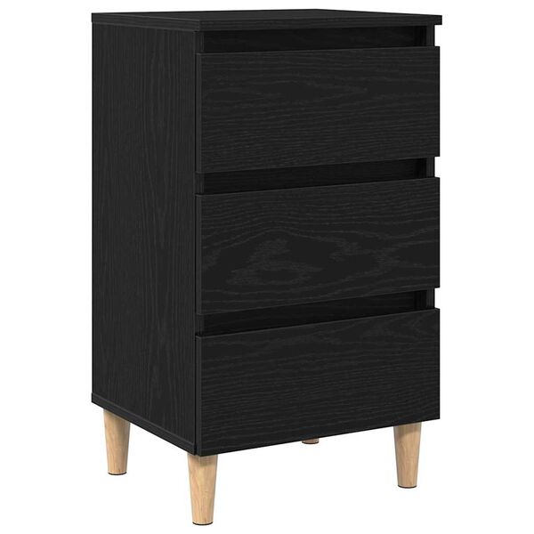 vidaXL Bedside Cabinet Black Oak 40 x 35 x 69 cm Engineered Wood