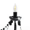 vidaXL Chandelier with Beads Black 8 x E14 Bulbs