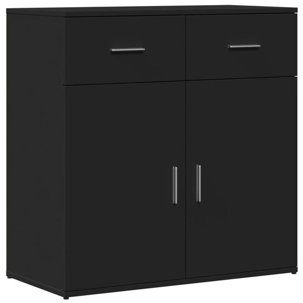 vidaXL Sideboards 2 pcs Black 79x38x80 cm Engineered Wood