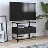 vidaXL TV Cabinet with Glass Top Black 60x35x51 cm Engineered Wood