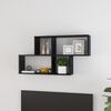 vidaXL Wall Shelf High Gloss Black 100x18x53 cm Engineered Wood