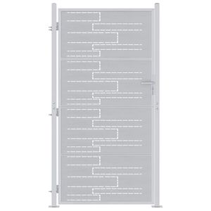 vidaXL Garden Gate 85 x 174 cm Stainless Steel Silver Lockable