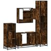 vidaXL 4&nbsp;Piece Bathroom Furniture Set&nbsp;Smoked Oak Engineered Wood
