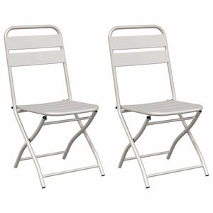 vidaXL Garden Folding Chair Folding 2 pcs Beige 42 x 52 x82cm