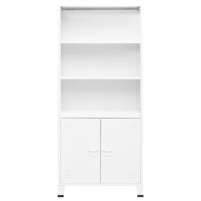 vidaXL Industrial Bookshelf White 80x32x180 cm Steel