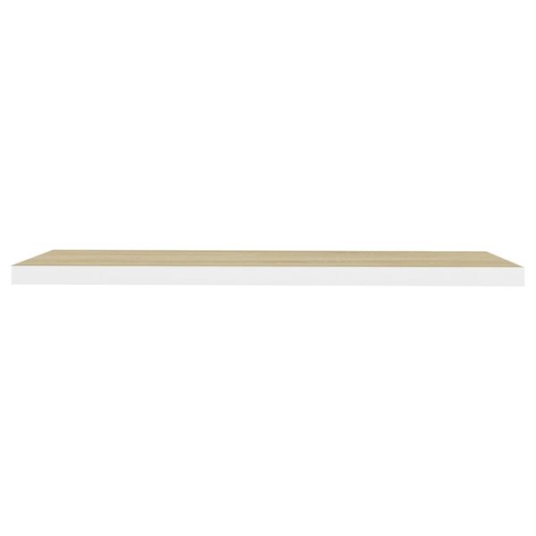 vidaXL Floating Wall Shelf Oak and White 120x23.5x3.8 cm MDF