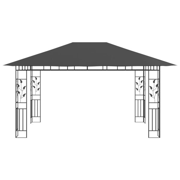 vidaXL Gazebo with Mosquito Net 4x3x2.73 m Anthracite 180 g/m²