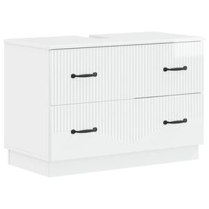 vidaXL Bathroom Sink Cabinet HOORN High Gloss White 82 x 41x 56 cm