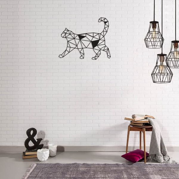 Homemania Wall Decoration Cat 46x37 cm Steel Black