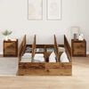 vidaXL Storage Bed Frame Old Wood 120 x 190 cm Engineered Wood