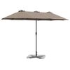 vidaXL Garden Parasol Taupe 370 x 197 x 239 cm Powder-coated steel