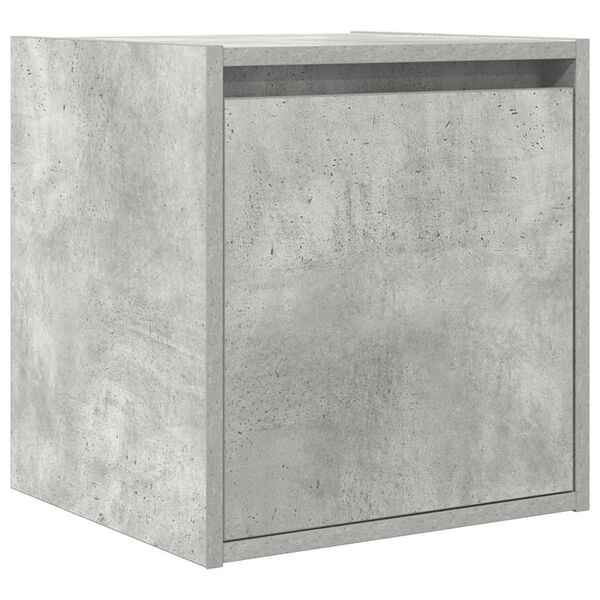vidaXL Wall-Mounted Bedside Cabinet Concrete Grey 38x34x40 cm