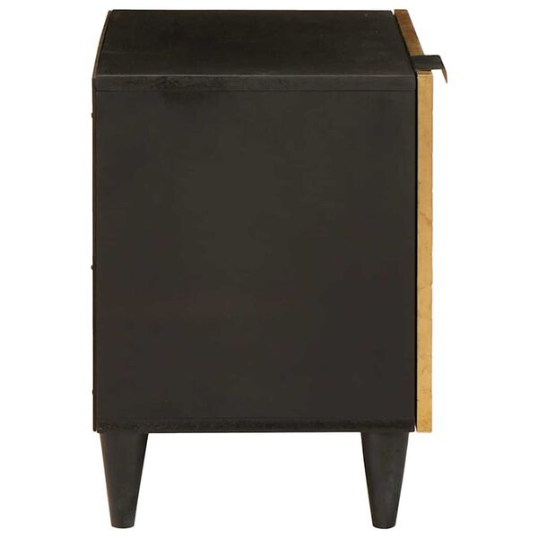 vidaXL Bedside Cabinet Black and Gold 40 x 33.5 x 46 cm