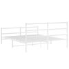 vidaXL Metal Bed Frame without Mattress with Footboard&nbsp;White 150x200cm