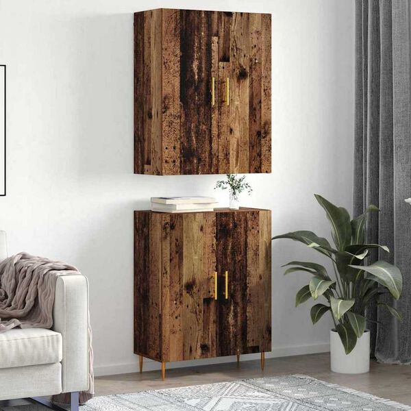 vidaXL Highboard Old wood 69.5 x 34 x 180 cm Engineered Wood