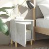 vidaXL Bed Cabinet with Solid Wood Legs Concrete Grey 40x30x50 cm