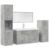 vidaXL 5 Piece Bathroom Furniture Set Concrete Grey Engineered Wood