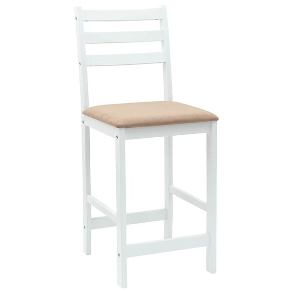 vidaXL Dining Chairs 2 pcs White 40 x 47.5 x 99.5 cm Solid Rubber Wood