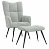 vidaXL Relaxing chair with Footstool 2 pcs Light Grey Velvet