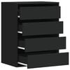 vidaXL Corner Chest of Drawers Black 60x41x76 cm Engineered Wood