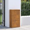 vidaXL Parcel Drop Box with Storage Brown 44 x 22 x 82 cm Steel