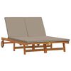 vidaXL Sun Lounger Brown 125 x 200 x 84 cm Solid Acacia Wood