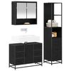 vidaXL Bathroom Furniture Set 3 pcs Black Oak Engineered Wood